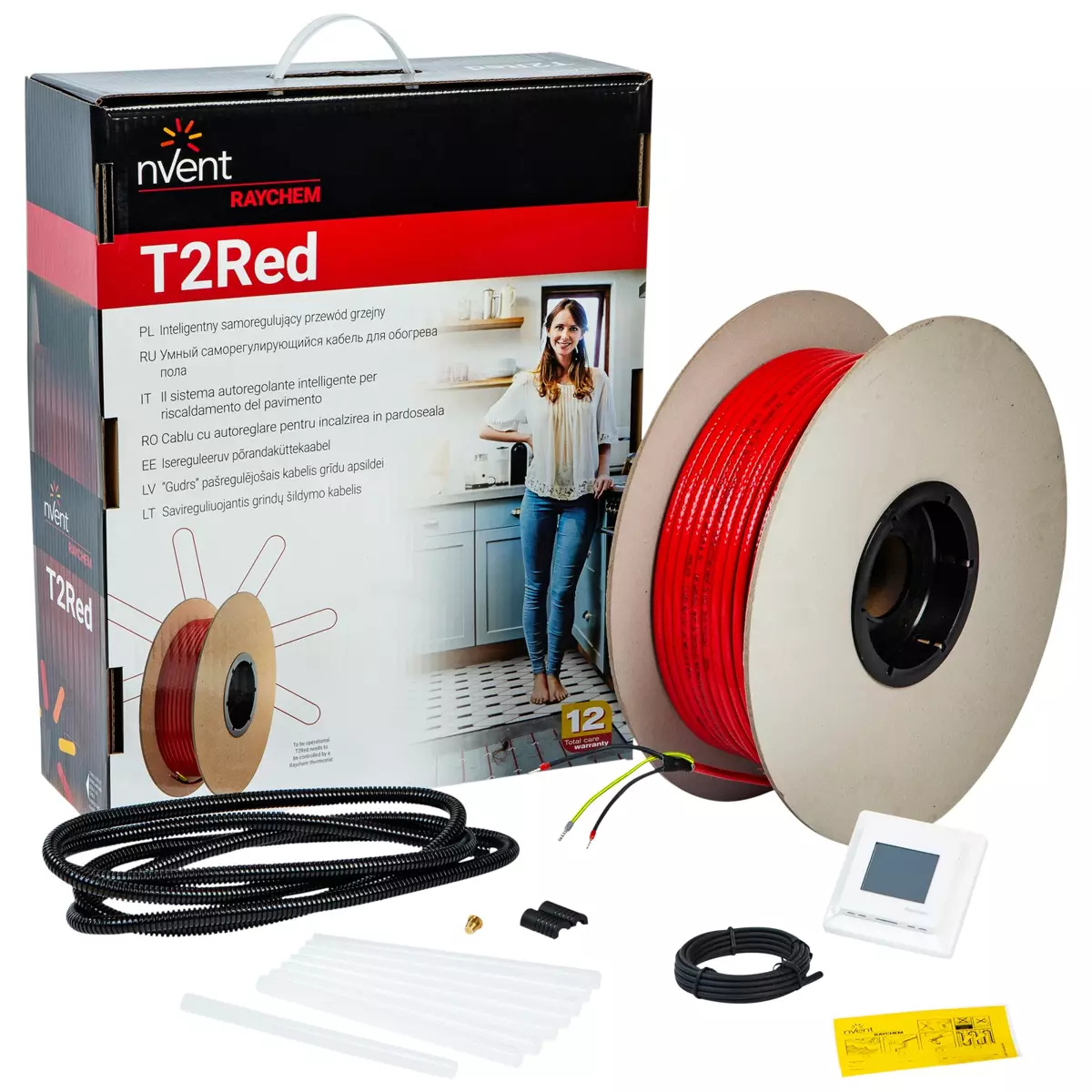 Self-regulating floor heating cable 44 m + thermostat SENZ WIFI - RAYCHEM T2Red